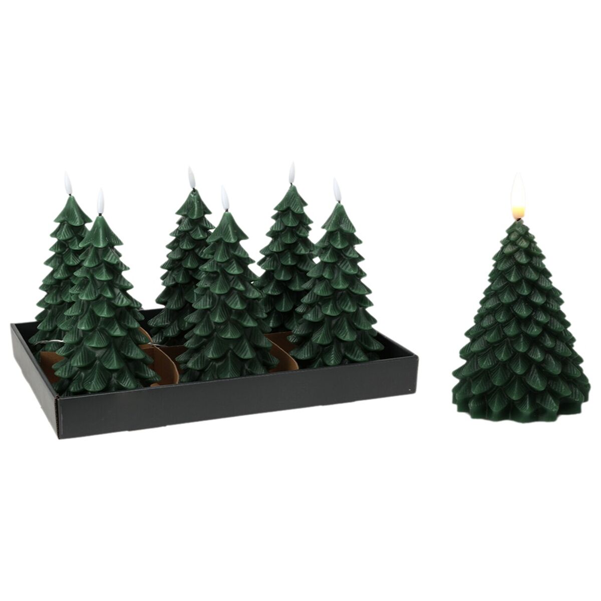 Evergreen LumiTree – Dark Green LED Candle